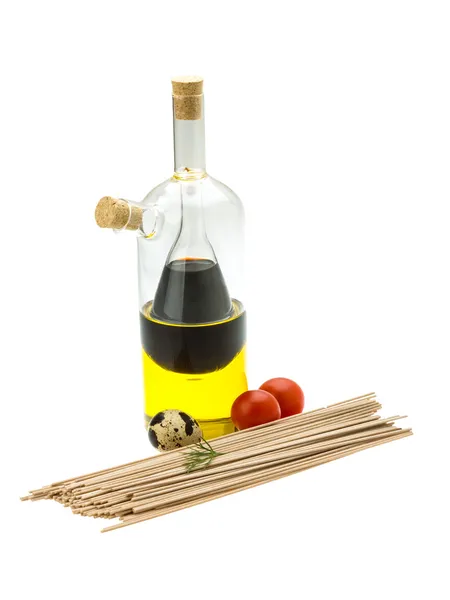 Boekweit pasta met olie en azijn — Stockfoto