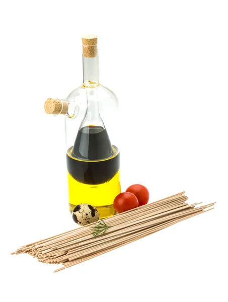 Bovete pasta med olja och ättika — Stockfoto