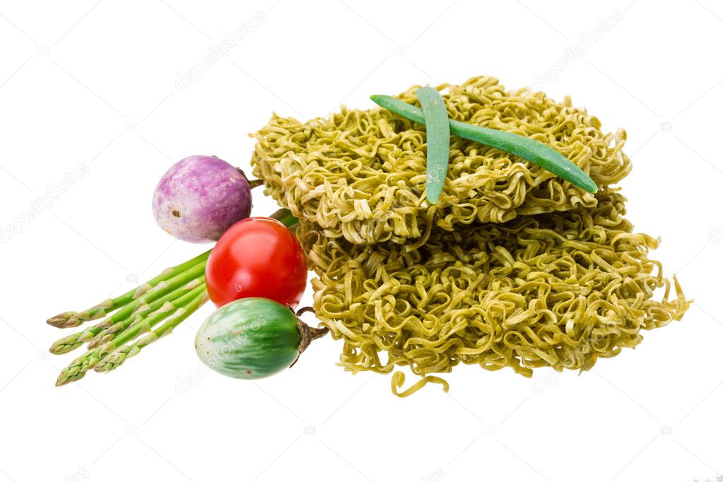 Green raw noodles Stock Photo by ©AndreySt 44650825