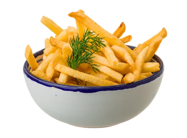 Pommes frites på vit bakgrund — Stockfoto