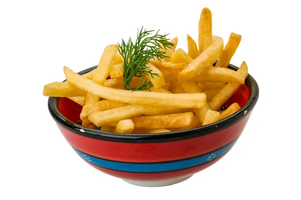 Pommes frites på vit bakgrund — Stockfoto