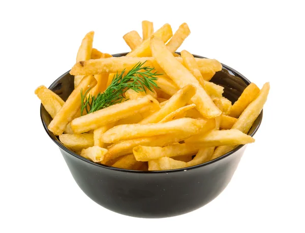 Pommes frites på vit bakgrund — Stockfoto