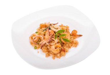 Deniz ürünleri ile pirinç