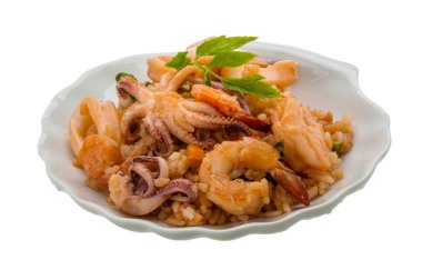 Deniz ürünleri ile pirinç