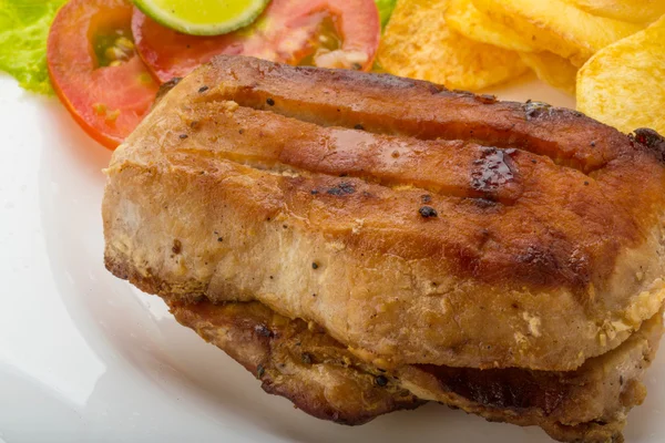 Grilled pork with potato — Stock Photo, Image