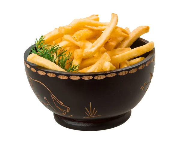 Pommes frites på vit bakgrund — Stockfoto