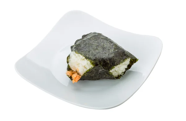 Japan ris boll med lax — Stockfoto