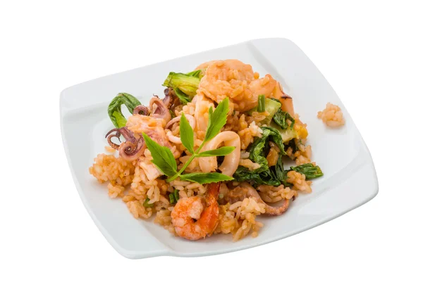 Rice with seafood — Stock Photo, Image