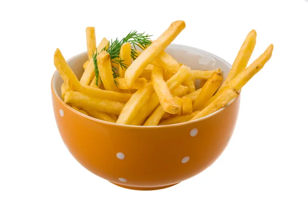 Pommes frites på vit bakgrund — Stockfoto