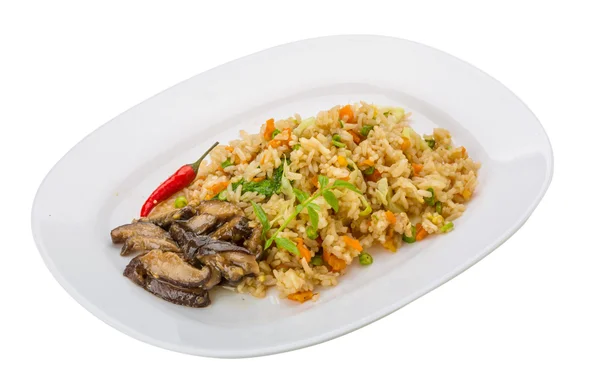 Fried rice with mushrooms — Stock Photo, Image