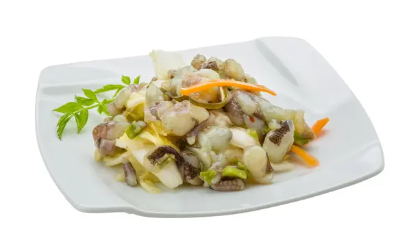 Сырой салат из осьминога — стоковое фото