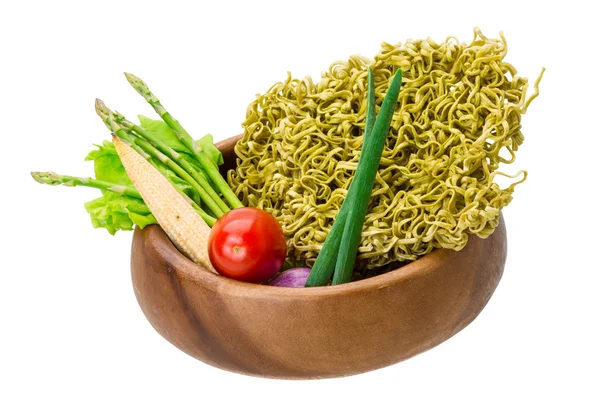 Green raw noodles — Stock Photo, Image