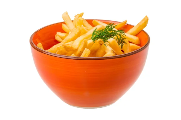 Pommes frites på vit bakgrund — Stockfoto