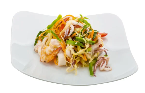 Asiatiska seafood sallad — Stockfoto