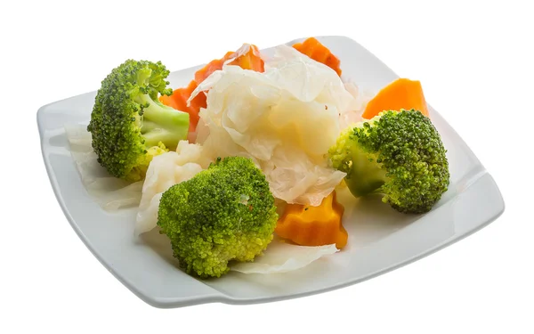 Gekookte kool en broccoli — Stockfoto