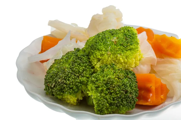 Vařené zelí a brokolice — Stock fotografie