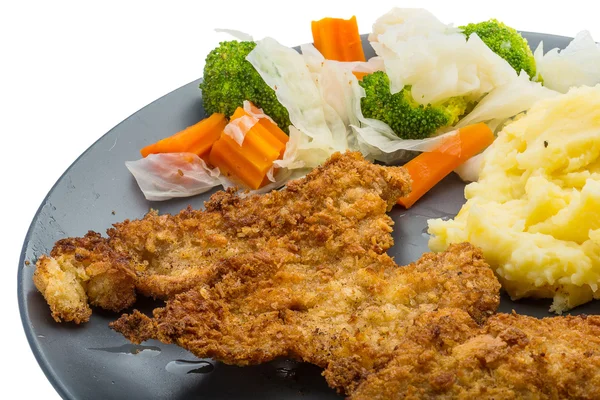 Schnitzel con patata — Foto de Stock