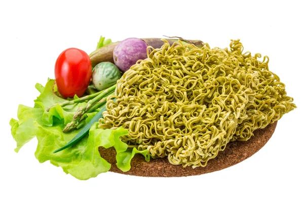 Green raw noodles — Stock Photo, Image