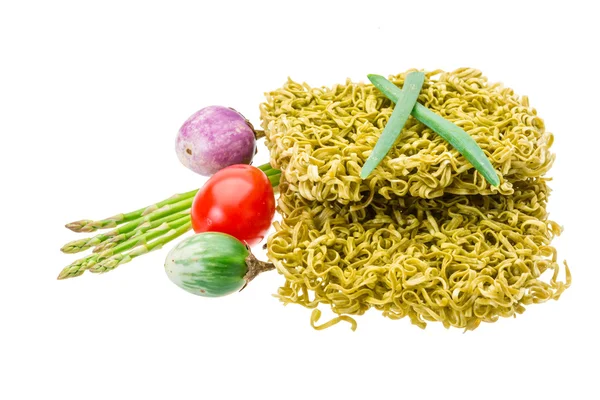 Green raw noodles — Stock Photo, Image