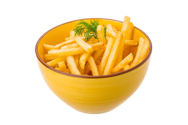 Pommes frites på hvit bakgrunn – stockfoto