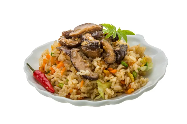 Fried rice with mushrooms — Stock Photo, Image