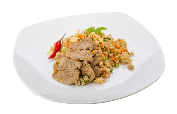 Fried rice with pork — Stock Photo, Image