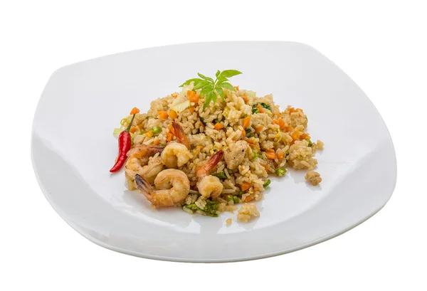 Fried rice with shrimps — Stock Photo, Image