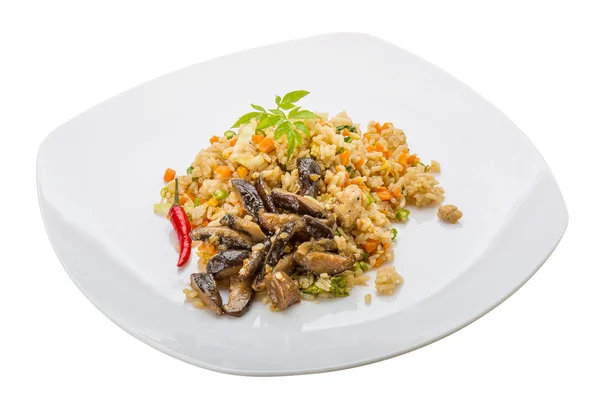 Fried rice with mushrooms — Stock Photo, Image