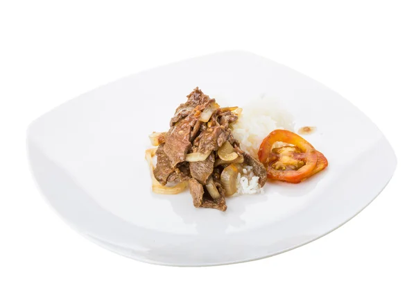 Beef with rice — Stock Photo, Image