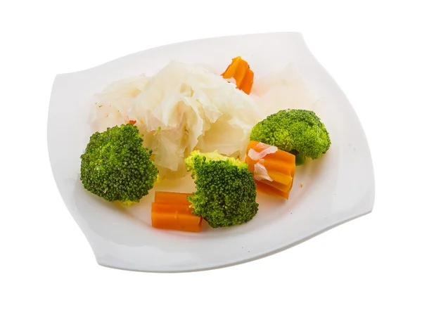 Repolho cozido e brócolis — Fotografia de Stock