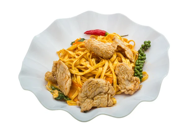 Τηγανισμένα noodles με χοιρινό — Φωτογραφία Αρχείου