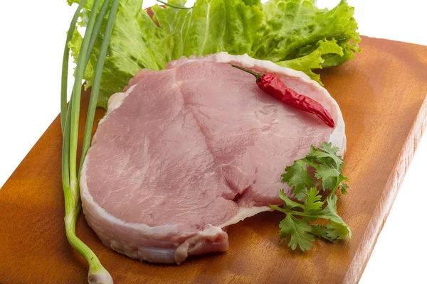 Raw pork steak — Stock Photo, Image