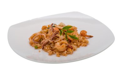 Deniz ürünleri ile pirinç