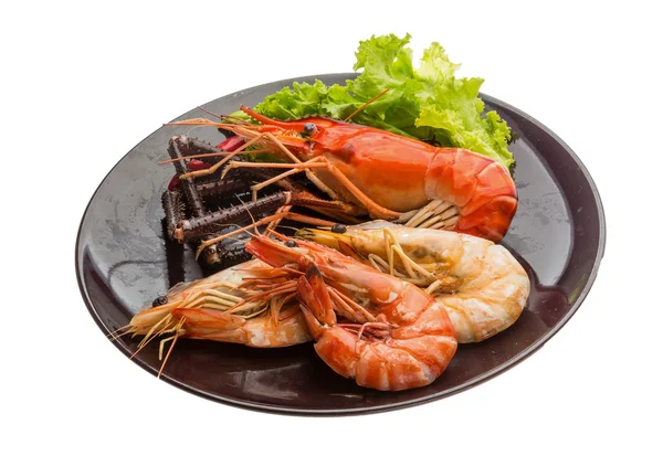 Giant Freshwater Prawn and king prawns — Stock Photo, Image