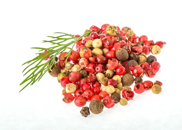 Red, black and white pepper heap — Stock Photo, Image