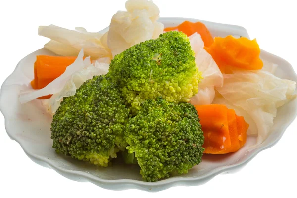 Gekookte kool en broccoli — Stockfoto