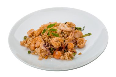 Deniz ürünleri ile pirinç