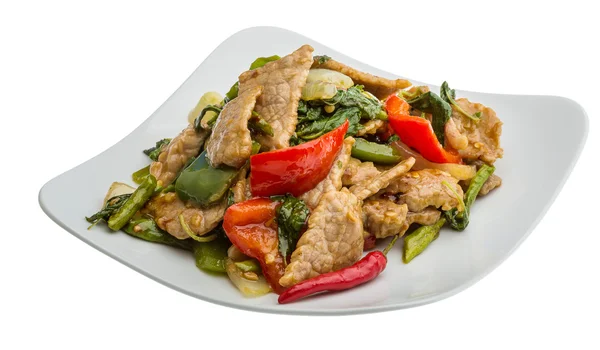 Pork with vegetables — Stock Photo, Image