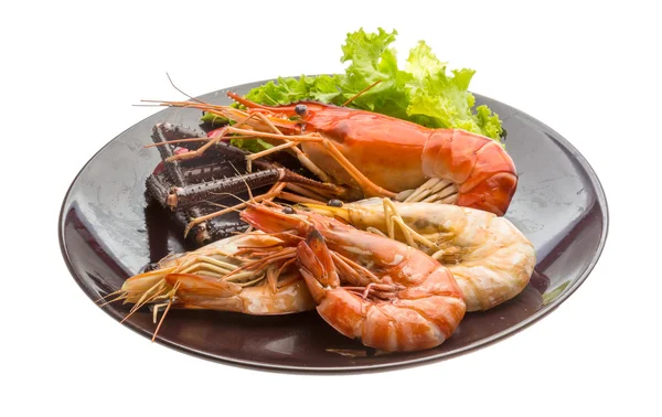 Giant Freshwater Prawn and king prawns — Stock Photo, Image