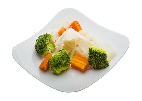 Kokt kål og brokkoli – stockfoto