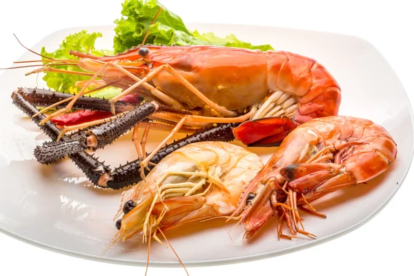 Giant Freshwater Prawn and king prawns — Stock Photo, Image