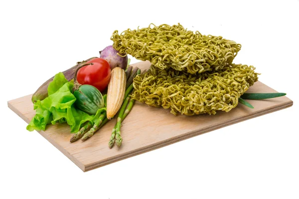 Green raw noodles — Stock Photo, Image