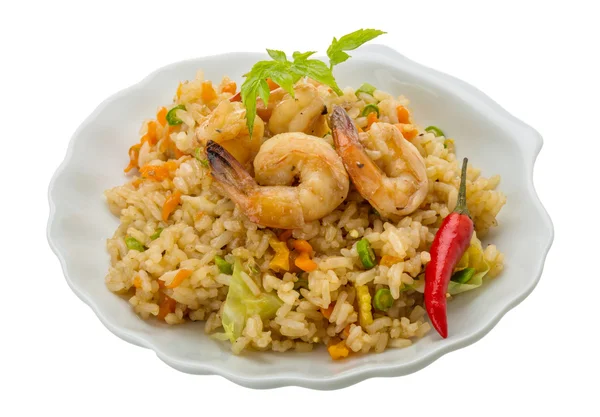 Fried rice with shrimps — Stock Photo, Image