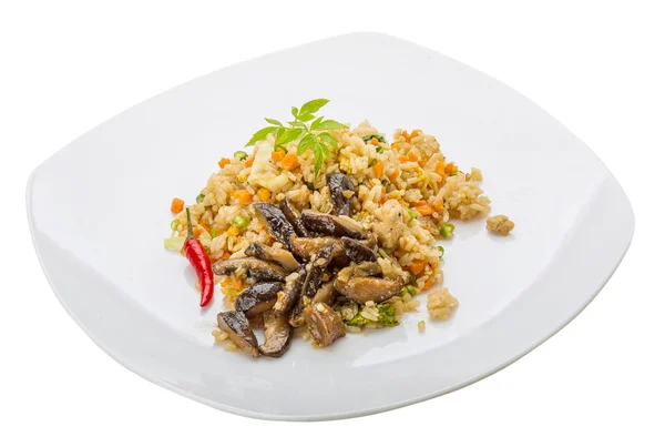 Arroz frito con champiñones — Foto de Stock