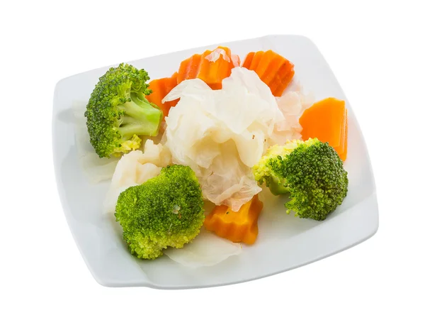 Gekookte kool en broccoli — Stockfoto