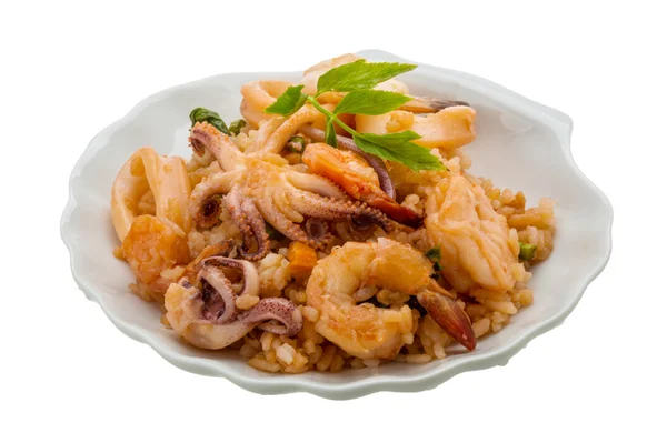 Rice with seafood — Stock Photo, Image