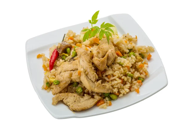 Smažená rýže s kuřetem — Stock fotografie