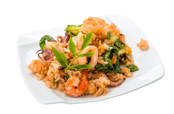 Rice with seafood — Stock Photo, Image