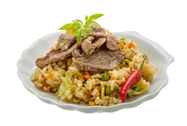 Fried rice with beef — Stock Photo, Image