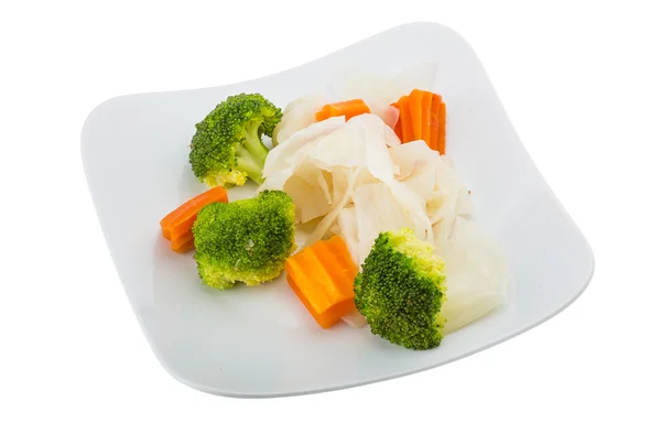 Gekookte kool en broccoli — Stockfoto